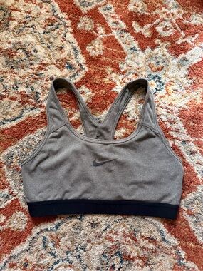 Nike Gray Racerback Sports Bra with Black Band